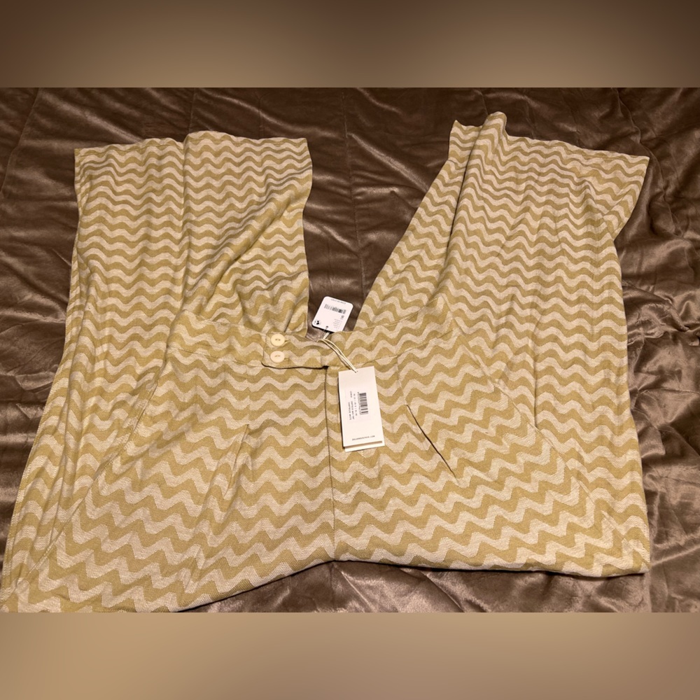 Free People Zulu & Zephyr Wide Leg Pants Size 8 in Chartreuse - Picture 4 of 8